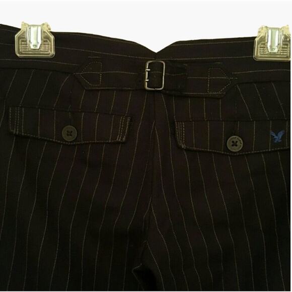 American Eagle elegant wide leg pinstripe tuxedo pants Women's Size 4 Wool Blend - Picture 9 of 10